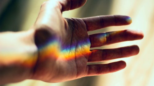 Rainbow on a hand